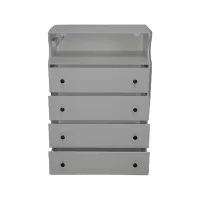 Existe-t-il un meuble de bureau à 6 tiroirs avec une finition miroir ?